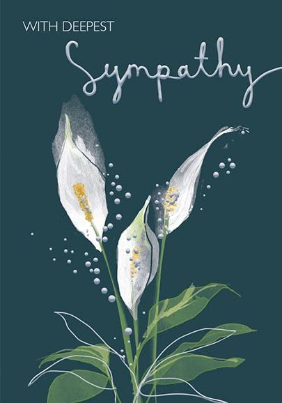 Sympathy Card - Japanese Peace Lily Embossed with Foil Details
